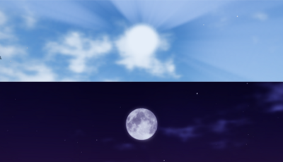 A picture of the Sun and Moon